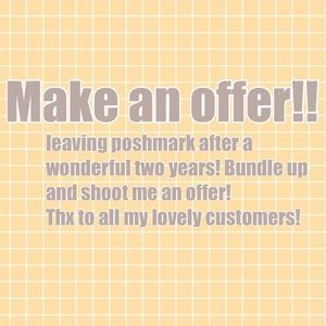 Sadly leaving poshmark! Everything must go!